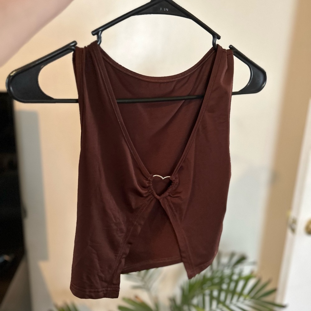 Brown Heart Halter-top